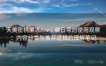 天美密桃果冻mv｜偏日常的使用观察：内容分类与推荐逻辑的理解笔记