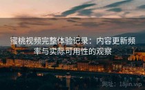 蜜桃视频完整体验记录：内容更新频率与实际可用性的观察