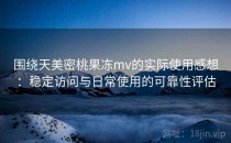 围绕天美密桃果冻mv的实际使用感想：稳定访问与日常使用的可靠性评估