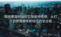 围绕蘑菇网站的实际使用感想：从打开到使用顺手所经历的全过程