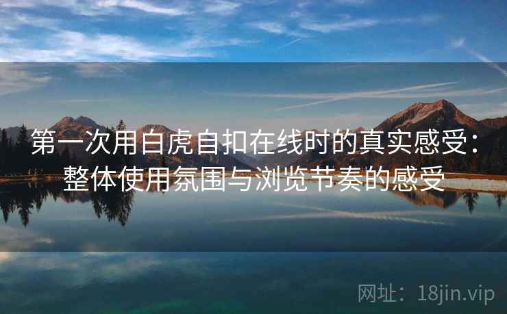第一次用白虎自扣在线时的真实感受：整体使用氛围与浏览节奏的感受  第2张