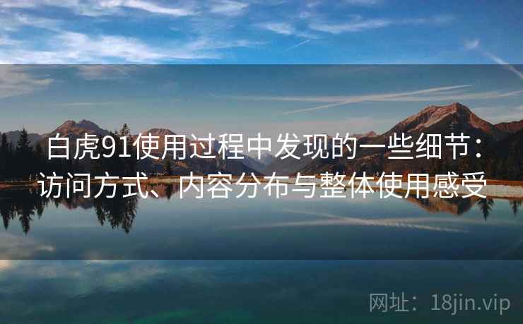 白虎91使用过程中发现的一些细节：访问方式、内容分布与整体使用感受  第1张