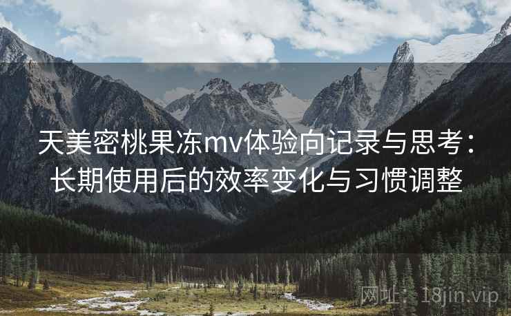 天美密桃果冻mv体验向记录与思考：长期使用后的效率变化与习惯调整  第2张