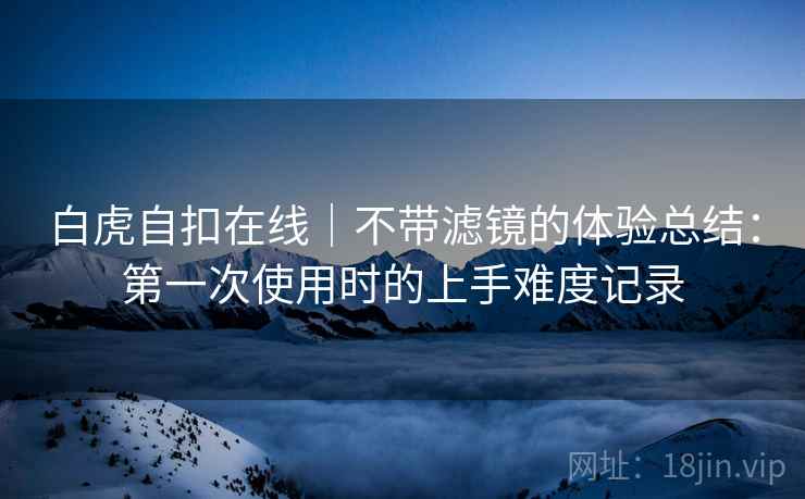 白虎自扣在线|不带滤镜的体验总结:第一次使用时的上手难度记录 第1张 白虎自扣在线|不带滤镜的体验总结:第一次使用时的上手难度记录 第1张