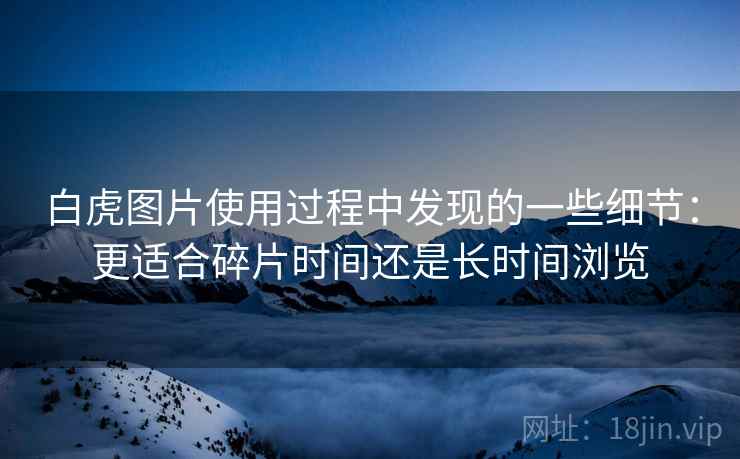 白虎图片使用过程中发现的一些细节:更适合碎片时间还是长时间浏览 第2张 白虎图片使用过程中发现的一些细节:更适合碎片时间还是长时间浏览 第2张