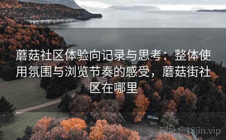 蘑菇社区体验向记录与思考:整体使用氛围与浏览节奏的感受,蘑菇街社区在哪里 第1张 蘑菇社区体验向记录与思考:整体使用氛围与浏览节奏的感受,蘑菇街社区在哪里 第1张