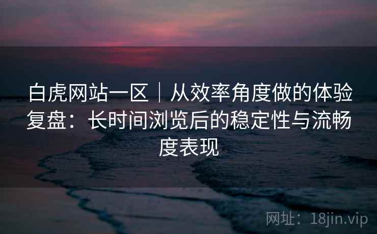 白虎网站一区｜从效率角度做的体验复盘：长时间浏览后的稳定性与流畅度表现  第2张